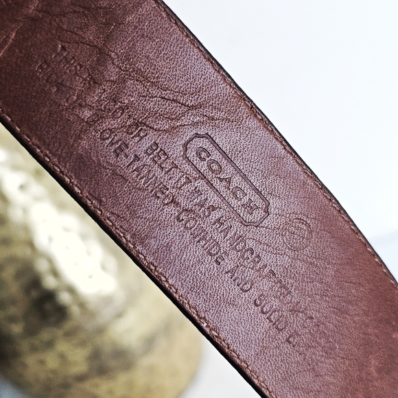 Coach Vintage Brown Leather Belt | Medium | Solid Brass Buckle | Handcrafted - Picture 12 of 16